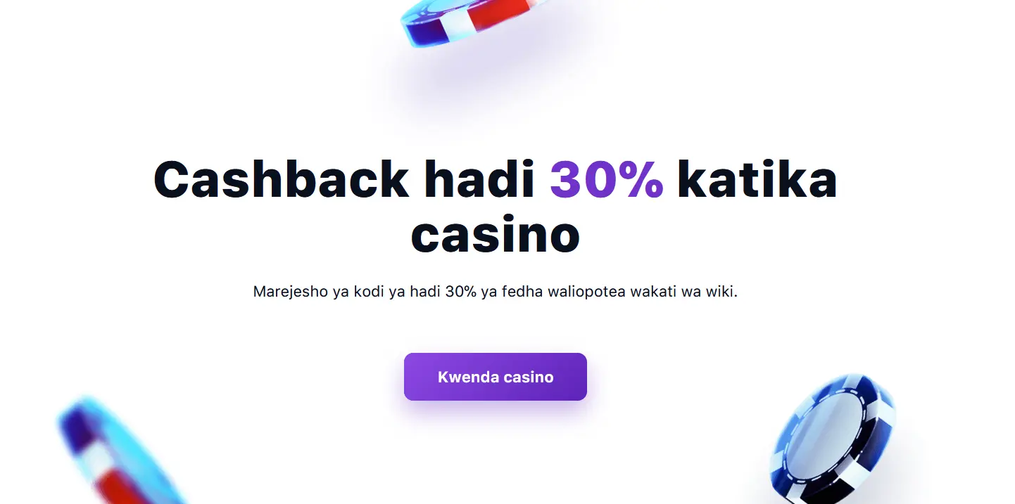 Kontantterugbetaling tot 30% op casino's